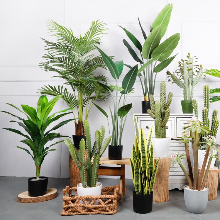 Artificial Green Plant Potted Areca Palm, Brazil Iron, Indoor Plant Wedding Decoration Ornament, Artificial Tree, Artificial Bird of Paradise
