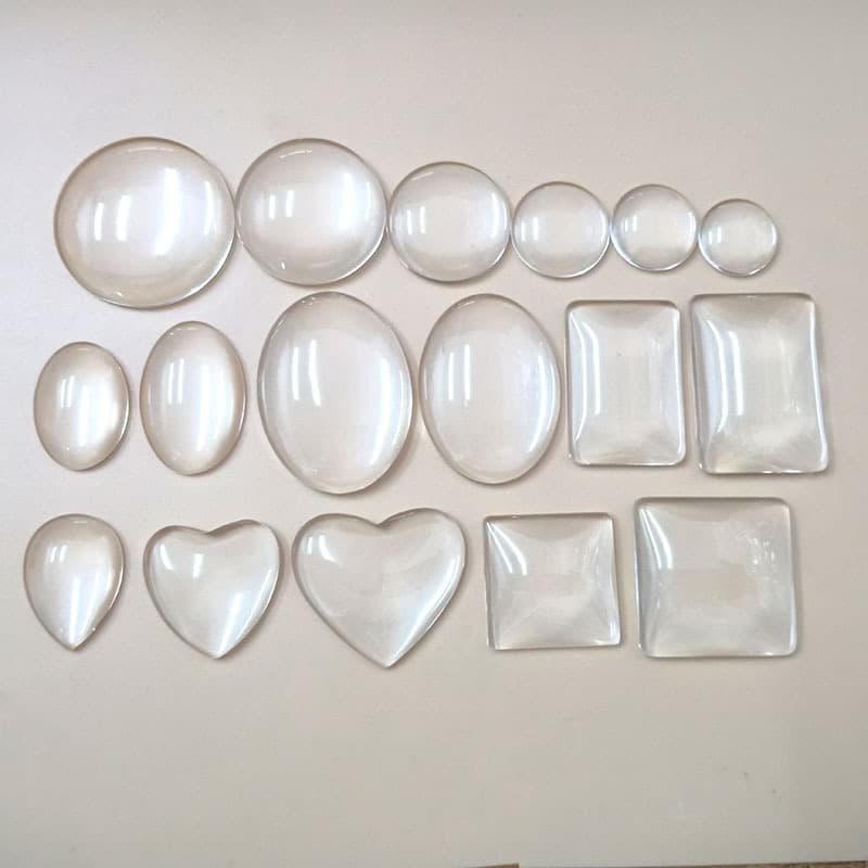 Transparent time-glass gemstone stickers, crystal heart-shaped, round, teardrop in multiple specifications, wholesale of glass white blanks.