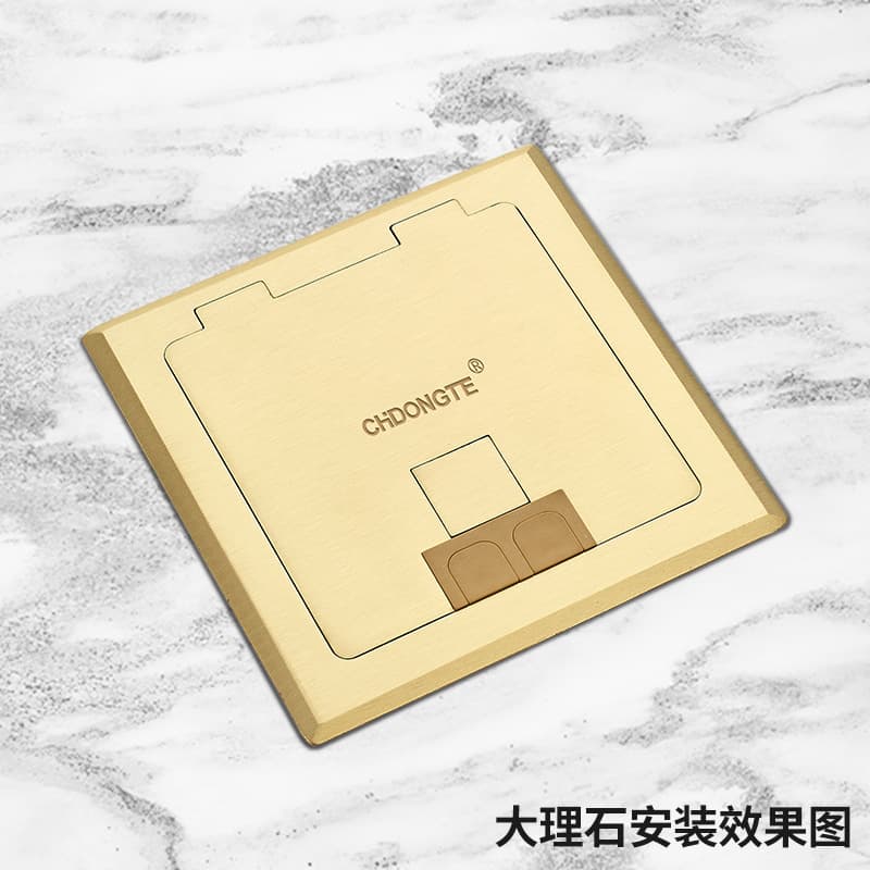 Dongte All-copper Side Socket Home Decoration Invisible Concealed Floor Socket Opening Stainless Steel Two-three Pin Five-hole Power Floor Socket