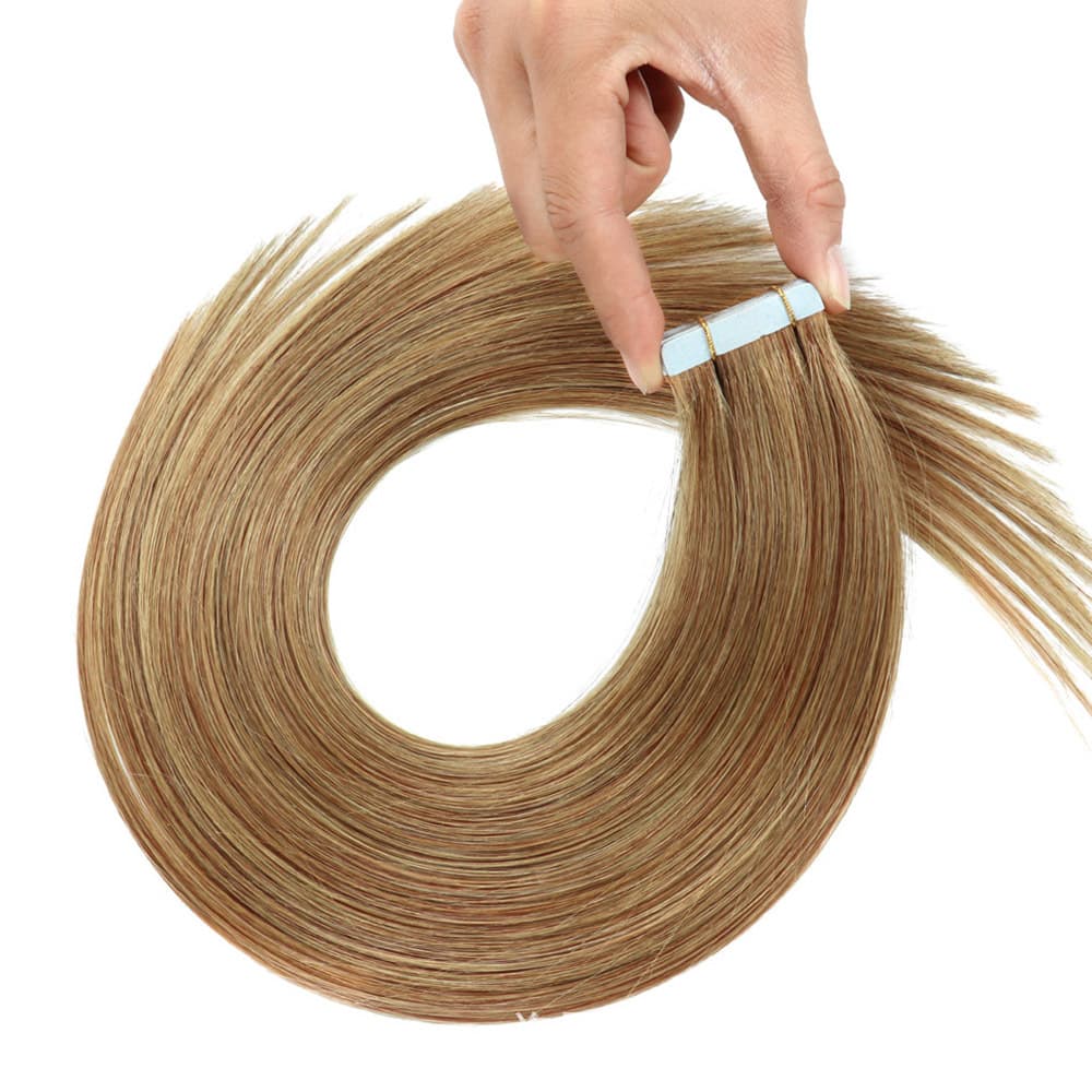 Cross-border Hair Extension Weft #10 PU Hair Double-sided Tape Hair Extension Weft, Patch Type Real Hair Invisible Hair Extension