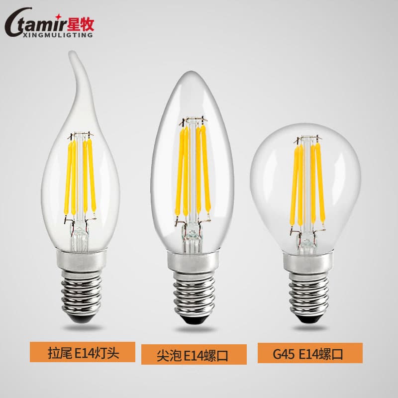 Filament antique led filament retro e14 small screw tip warm yellow light Edison candle light bulb