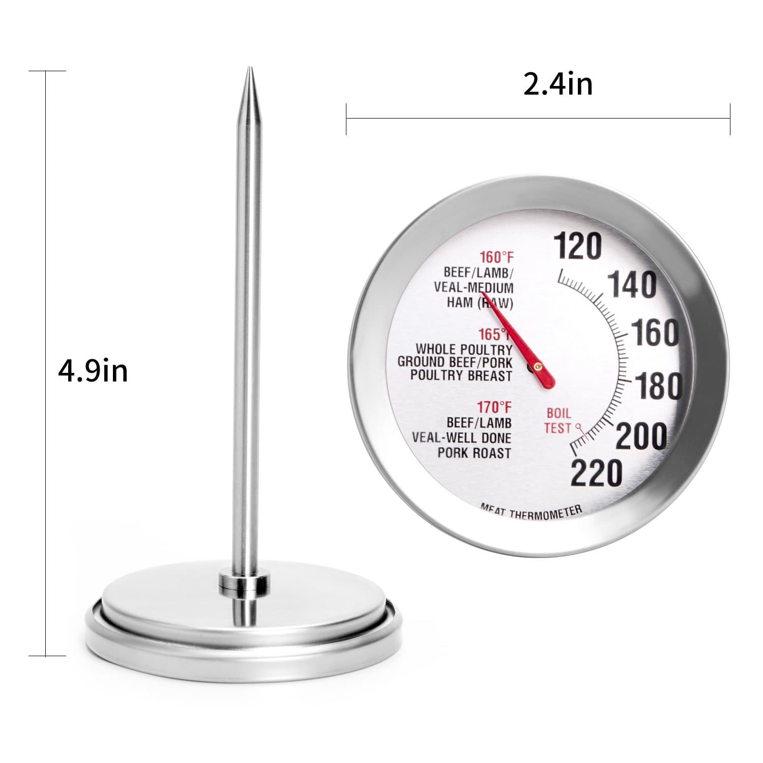 Cross-Border Hot-Selling Large Dial Meat Thermometer for Chicken, Steak, Turkey, and Grilling, Available on Amazon and AliExpress