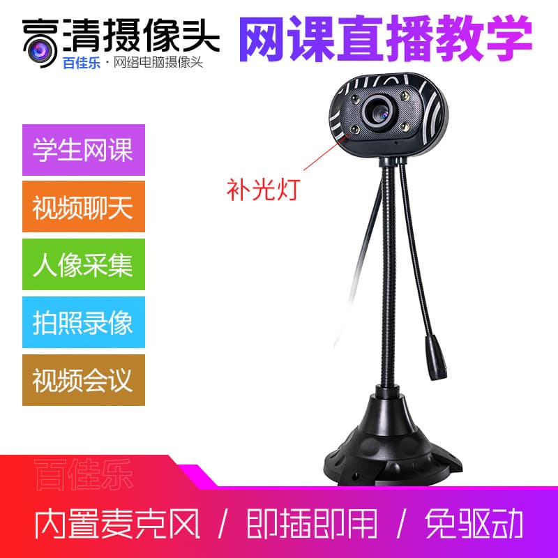 HD computer USB camera wholesale laptop desktop video with microphone night vision microphone driver-free cross-border