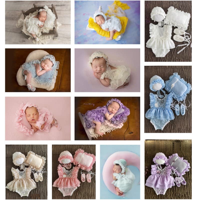 New European and American Style Studio Children's Photography Clothing Newborn Full Moon Baby Photo Outfit Cute 100-Day Portrait Costume