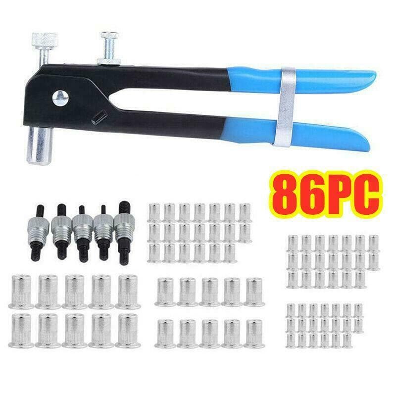 86pc manual riveting gun tool wrench assembly nut insert mandrel M3-M8 nut set riveting machine