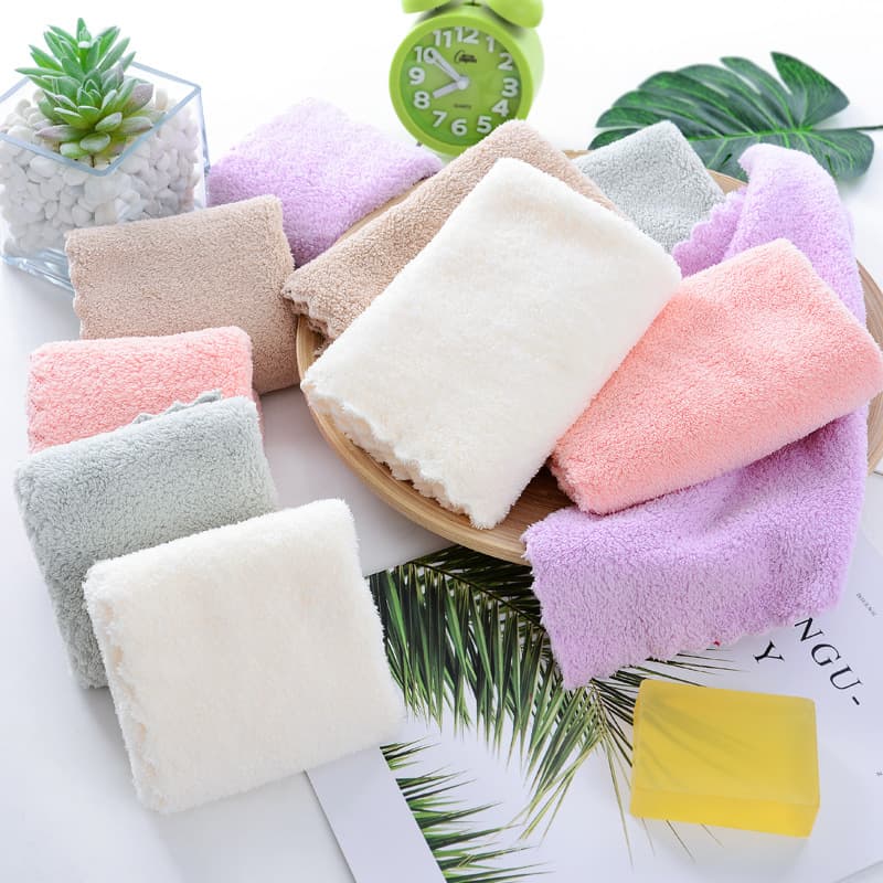 Manufacturer Wholesale Household High-Density Coral Fleece Towel 30x30cm, Absorbent Face Towel, Cut-edge Towel Drop Shipping