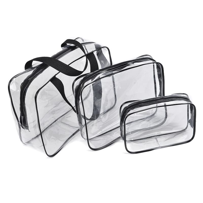 PVC Large Capacity Transparent Cosmetic Bag Toiletry Organizer for Women Cosmetics Logo OEM Wholesale Summer Large Capacity