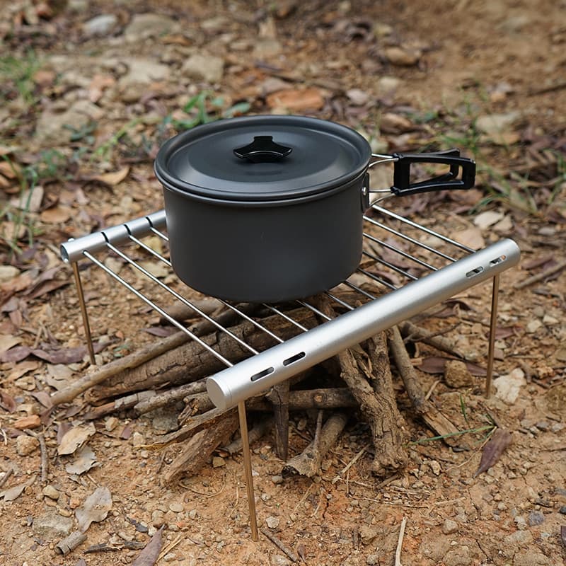 Outdoor Stainless Steel Tube Barbecue Stand Portable Stove BBQ Barbecue Rack Household Charcoal Assembly Barbecue Tools