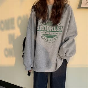 Women's Clothing 2026 New Fall Korean Style Letter Round Neck Loose Women's Sweatshirt Export Cross-Border Top Wholesale