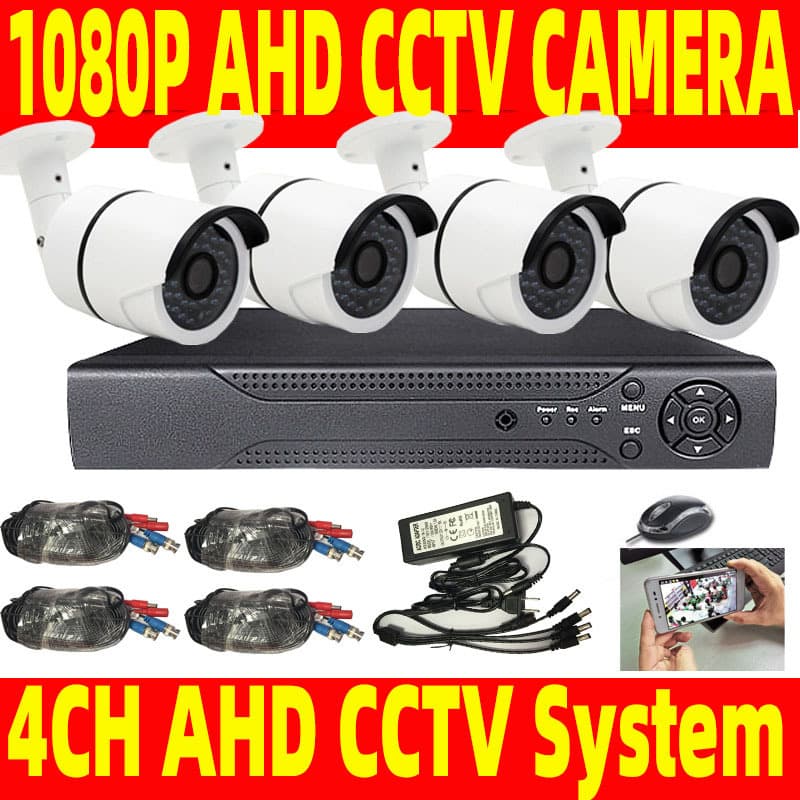 AHD Surveillance Equipment 2MP CCTV Security Outdoor 4CH AHD Camera System