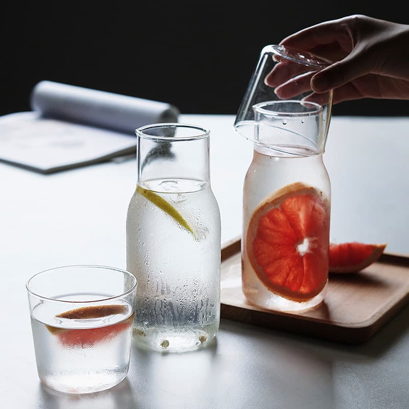 Solo Drinking Glass and Cold Water Pitcher Set, One Pot and One Cup, High Borosilicate Milk Juice Water Cup, Cool Water Jug