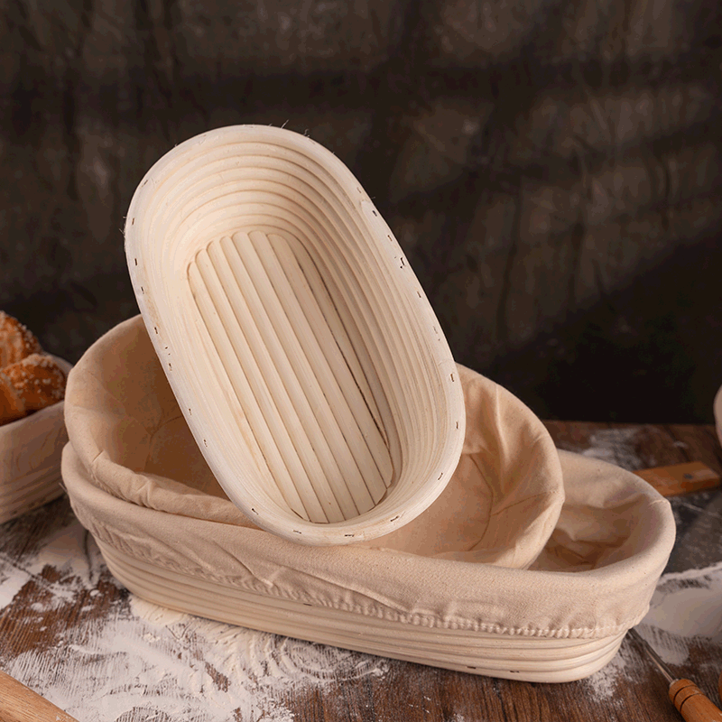 Rattan Bread Proofing Basket Round Oval Dough Fermentation Tool Indonesian Rattan Proofing Basket Baking Set