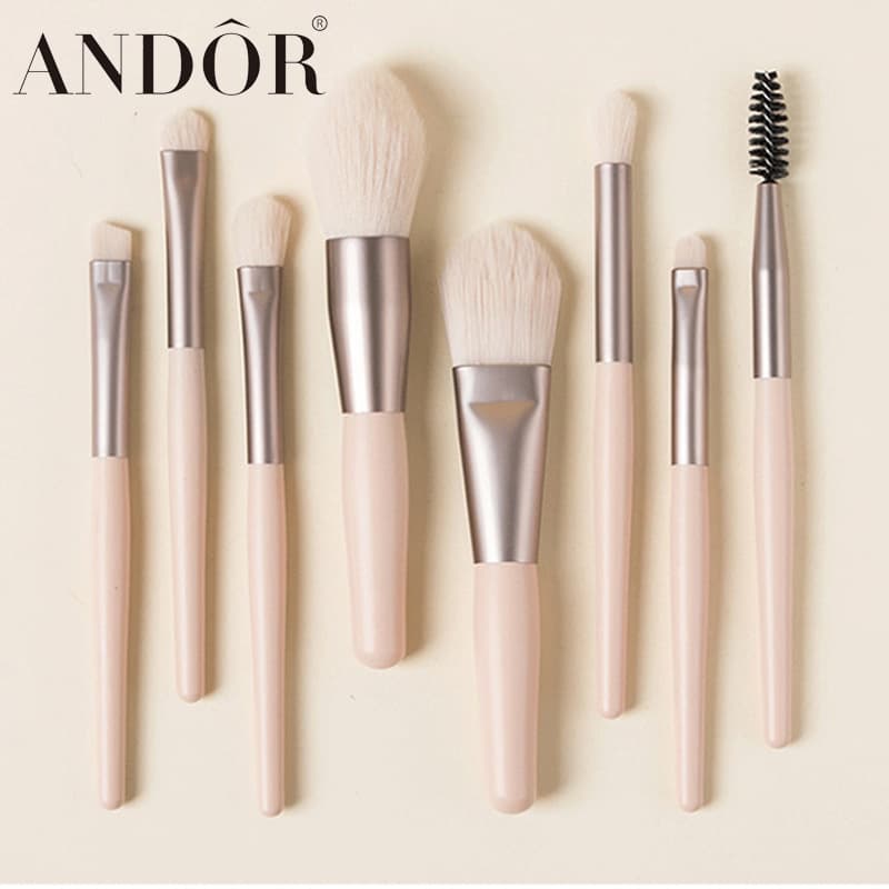 Yadai's new 8-piece mini makeup brush set, convenient beauty tools, soft-bristled makeup brushes in stock