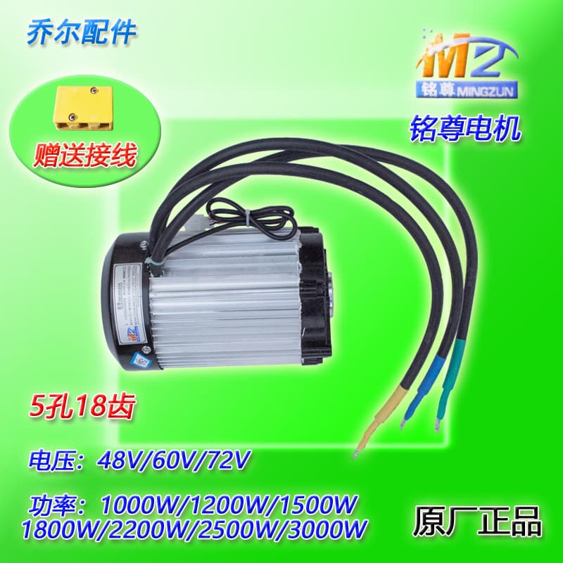 Three-Wheeled Electric Vehicle Motor Parts Mingzun High-Power Motor 18-Tooth DC Brushless Differential Motor 48V60V