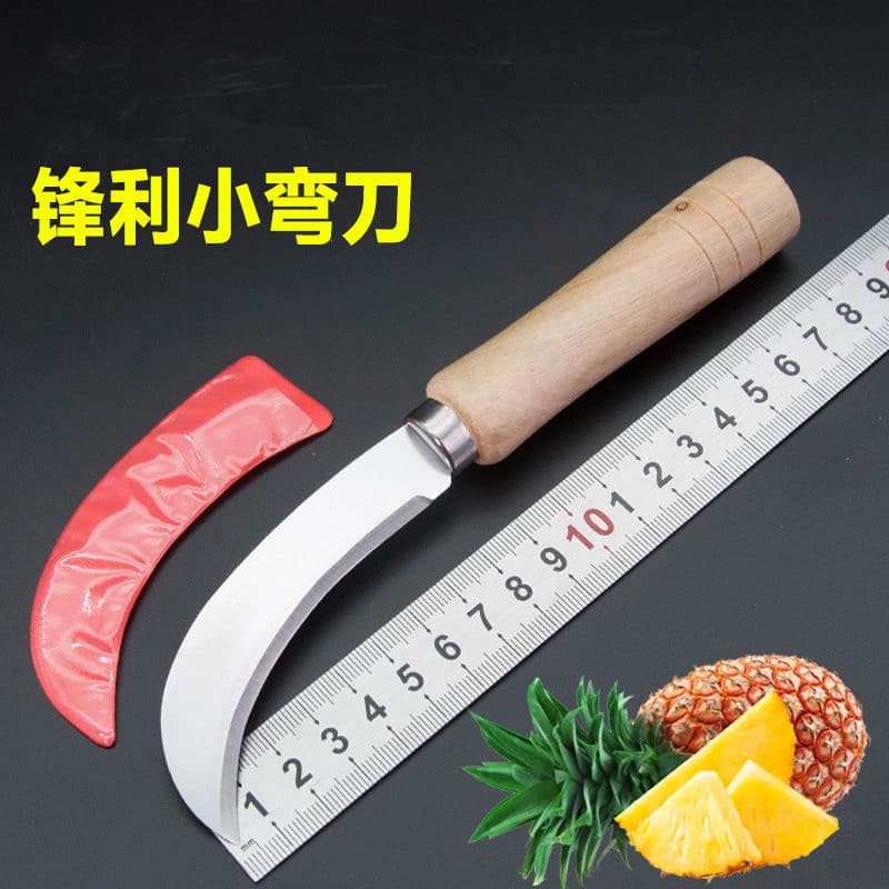 Bulk Wooden Handle Pineapple Knife, Curved Handle Pineapple Knife, $1 and $2 Store Supplies