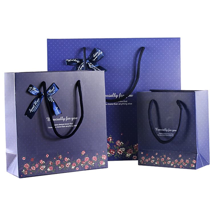 Exquisite Gift Bags, Dark Blue Polka Dot Gift Bags, Paper Bags, Jewelry Handbags, Return Gift Bags