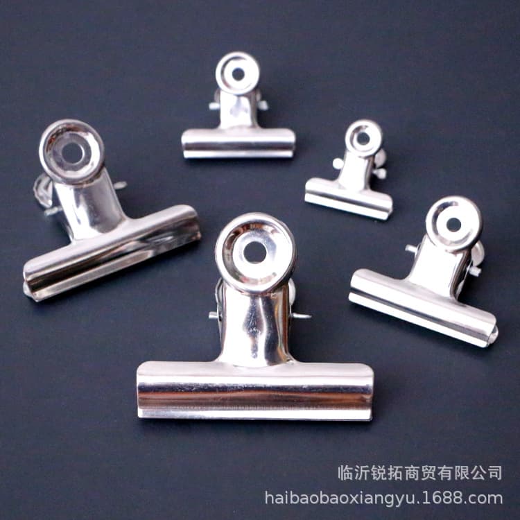 Round Steel Clip Metal Clip Financial Note Clip Nickel Plated Clip Drawing Board File Ticket Clip Folder Wholesale