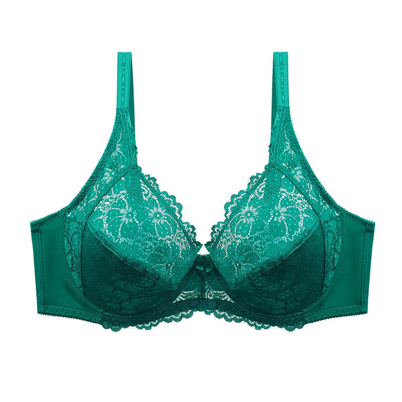 Large Size Lace Ultra-Thin Sexy EF Bra Plus Size Underwear for Full-Figured Women, Breathable, Push-Up, Back Closure, Side Support