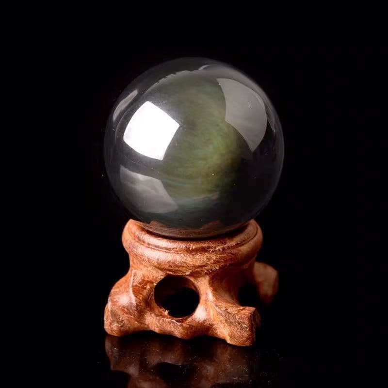Wholesale Pure Natural Obsidian Ball Ornament, Colorful Gold/Silver/Black Obsidian for Home, Office, and Housewarming Gifts