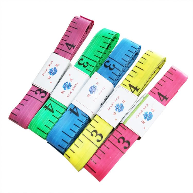 Colored soft measuring tape for bust, waist, and hip measurements; mini measuring tape for clothes; meter stick for bust, waist, and hip measurements.