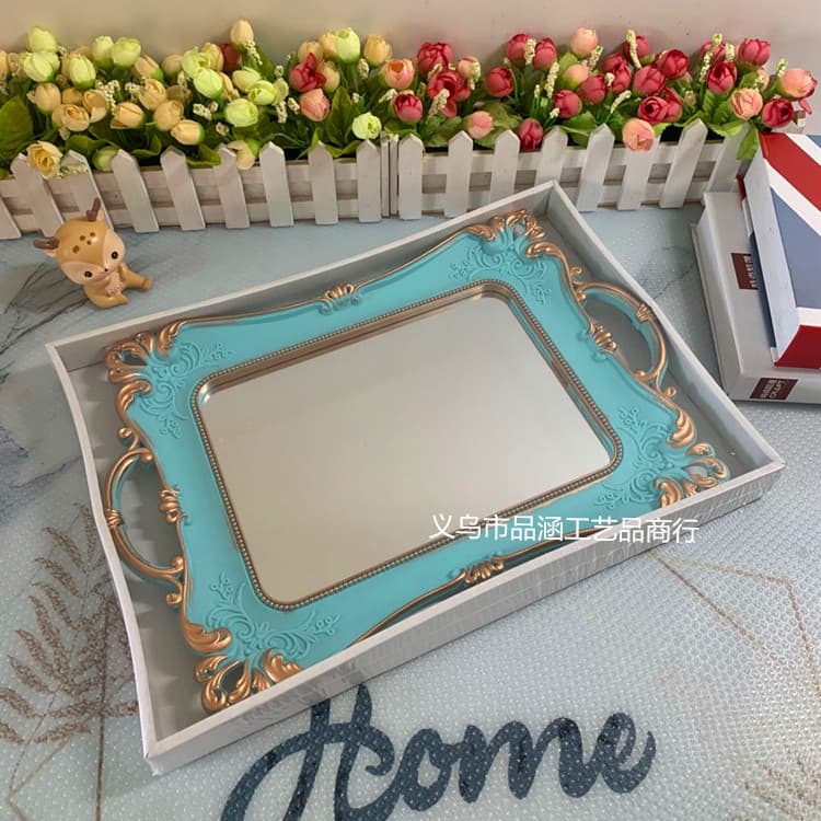 Factory direct sales plastic square living room household tea cup cake bread fruit tray tea tray cross-border