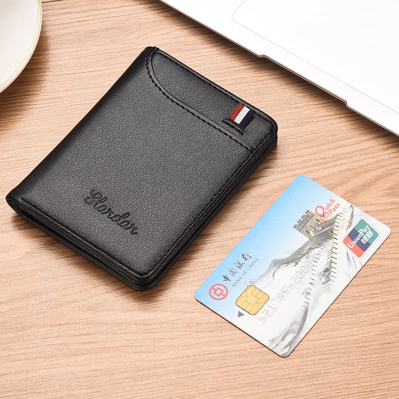 Slardar Ultra-Thin Men's Wallet Vertical Small Wallet Driver's License Youth Mini Student Coin Purse Card Holder
