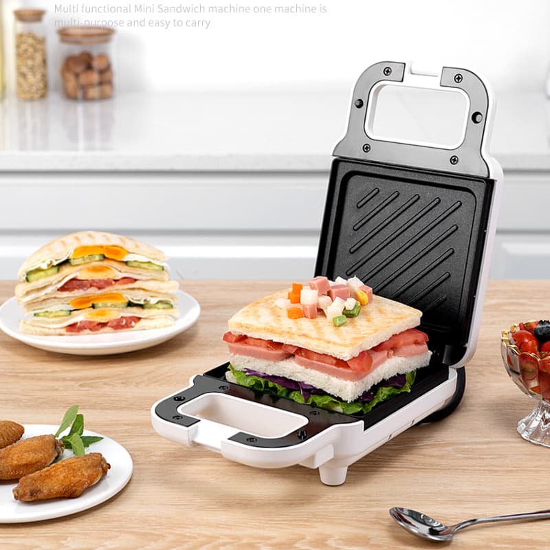 Mini Breakfast Maker, Portable Home Appliance for Light Meals, Egg Waffle, Sandwich, Toast, and Bread Press Grill