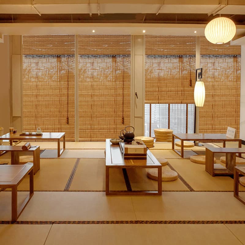 Tatami Bamboo Blinds for Homestays, Inns, Tea Houses, Celebrity Residences, Chinese-style Roller Blinds for Sun Protection and Partition, New Chinese-style