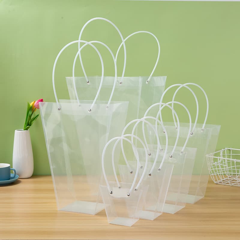 Teacher's Day Transparent PP Plastic Gift Bag Packaging Bag Bouquet Tote Bag Souvenir Trapezoidal Packaging Bag