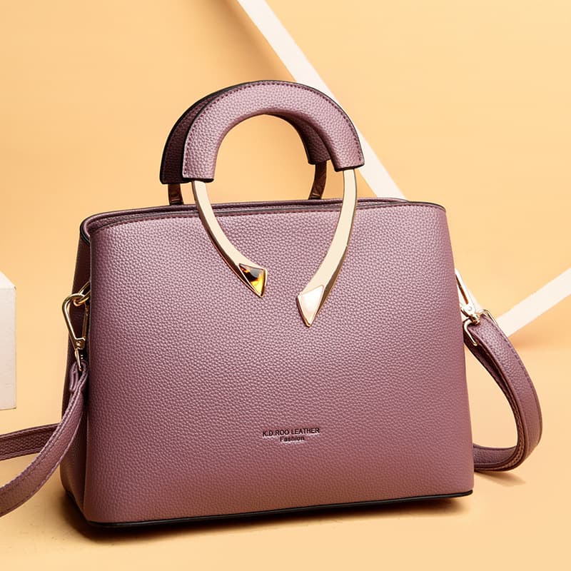 2025 New European and American Fashion Ladies Crossbody Shoulder Bag for Middle-aged Mothers, Large Pebble Grain Handbag