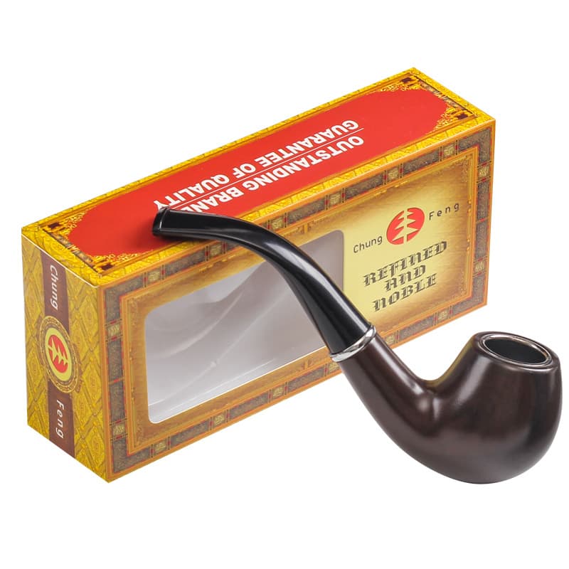 Changfeng imitation ebony resin pipe old-fashioned retro curved pipe men's tobacco pipe dry tobacco bag pot factory