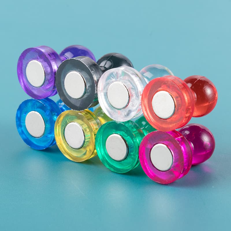 Plastic colorful transparent strong magnetic thumbtacks strong thumbtacks magnetic blackboard whiteboard magnets magnetic particles refrigerator magnets