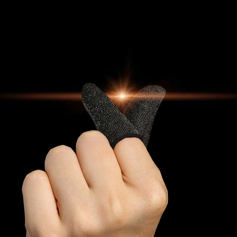 Anti-sweat Finger Sleeves for Professional Mobile Gaming, E-sports Positioning Tool, 24-pin Silver Fiber Chicken Eating Finger Sleeves Wholesale