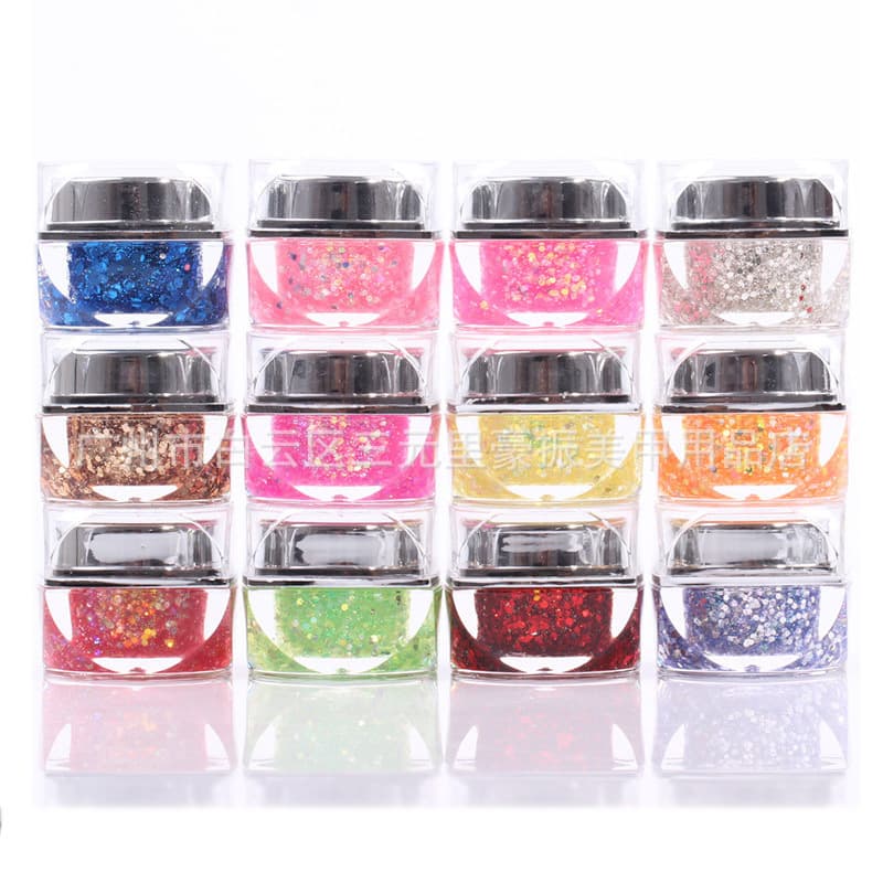 Nail Art Supplies Nail Polish Gel UV Gel Glitter 12 Colors per Box Glitter Gel Nail Polish