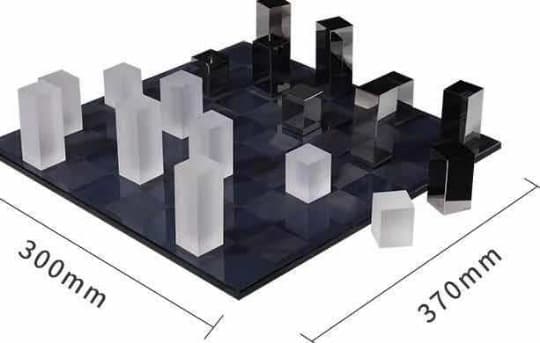 Modern Home Crystal International Chess Italian Showroom Study Decoration Geometric Chess Pieces Board Nordic White Crystal