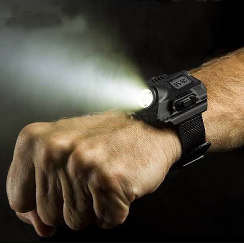New wrist-worn high-power flashlight with digital watch function