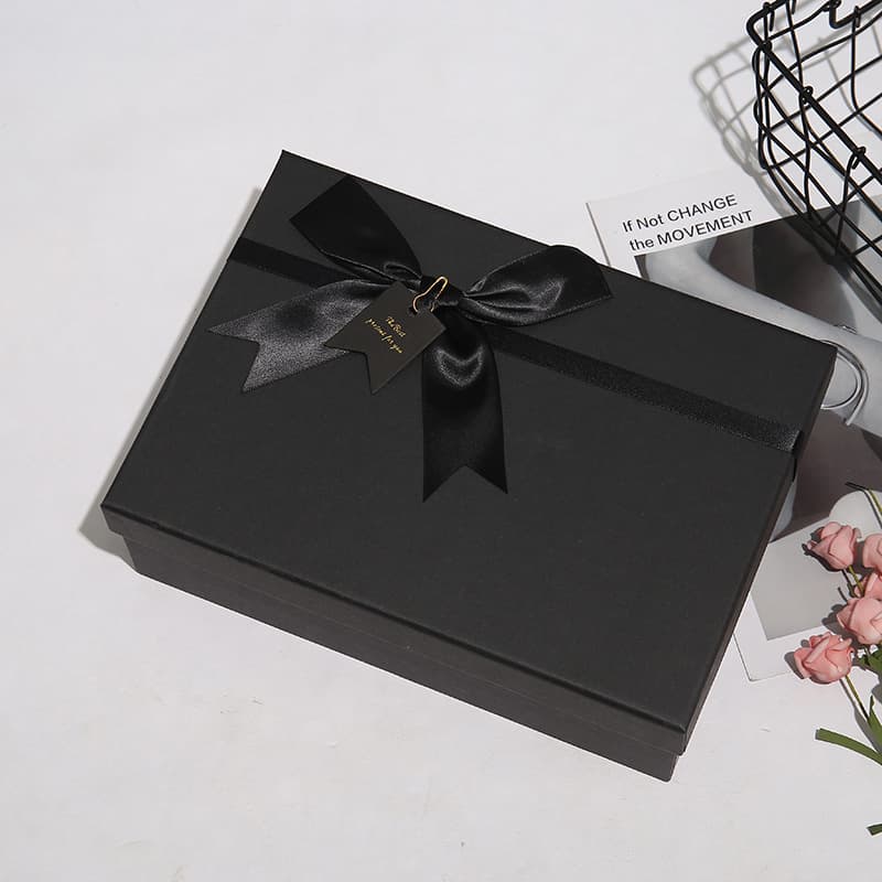 Classic Black Birthday Gift Box Wholesale Stock Festival Ritual Oversized Gift Box High-End Bow Empty Box