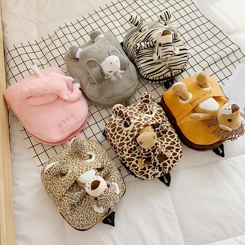Autumn/Winter New Cartoon Plush Children's Bag, Korean Style Animal Anti-Lost Small Backpack for Boys and Girls