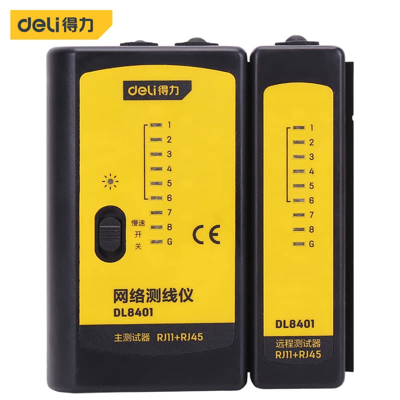 Deli Tool DL8401 Network Tester High-Precision Cable Tester for Network and Telephone Lines, Line Finder