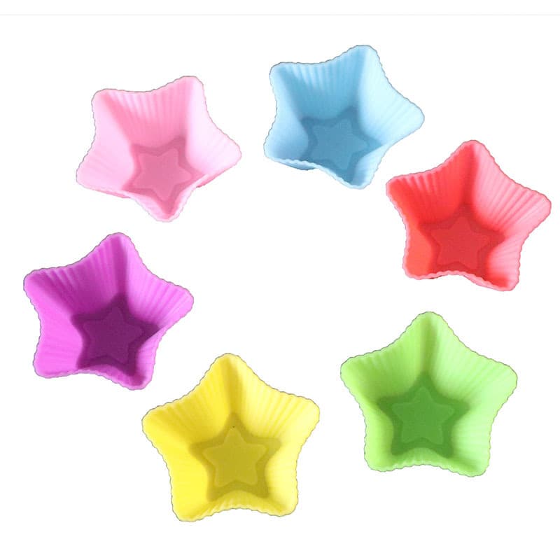 Spot Wholesale 5cm Five-Pointed Star Silicone Muffin Cup Silicone Cake Mold Children's Dessert DIY Mold