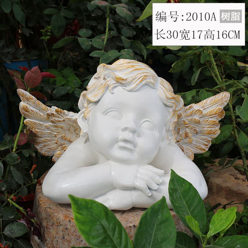 European Vintage Cupid Resin Craft Villa Decoration Garden Ornament Creative Figure Sculpture Angel Statue