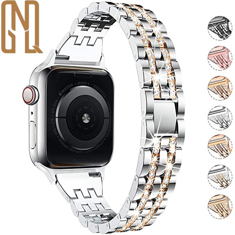 TikTok Same Style Zinc Alloy Diamond Apple iWatch 1-11 Generation Compatible Autumn Winter Limited Women's Adjustable Length