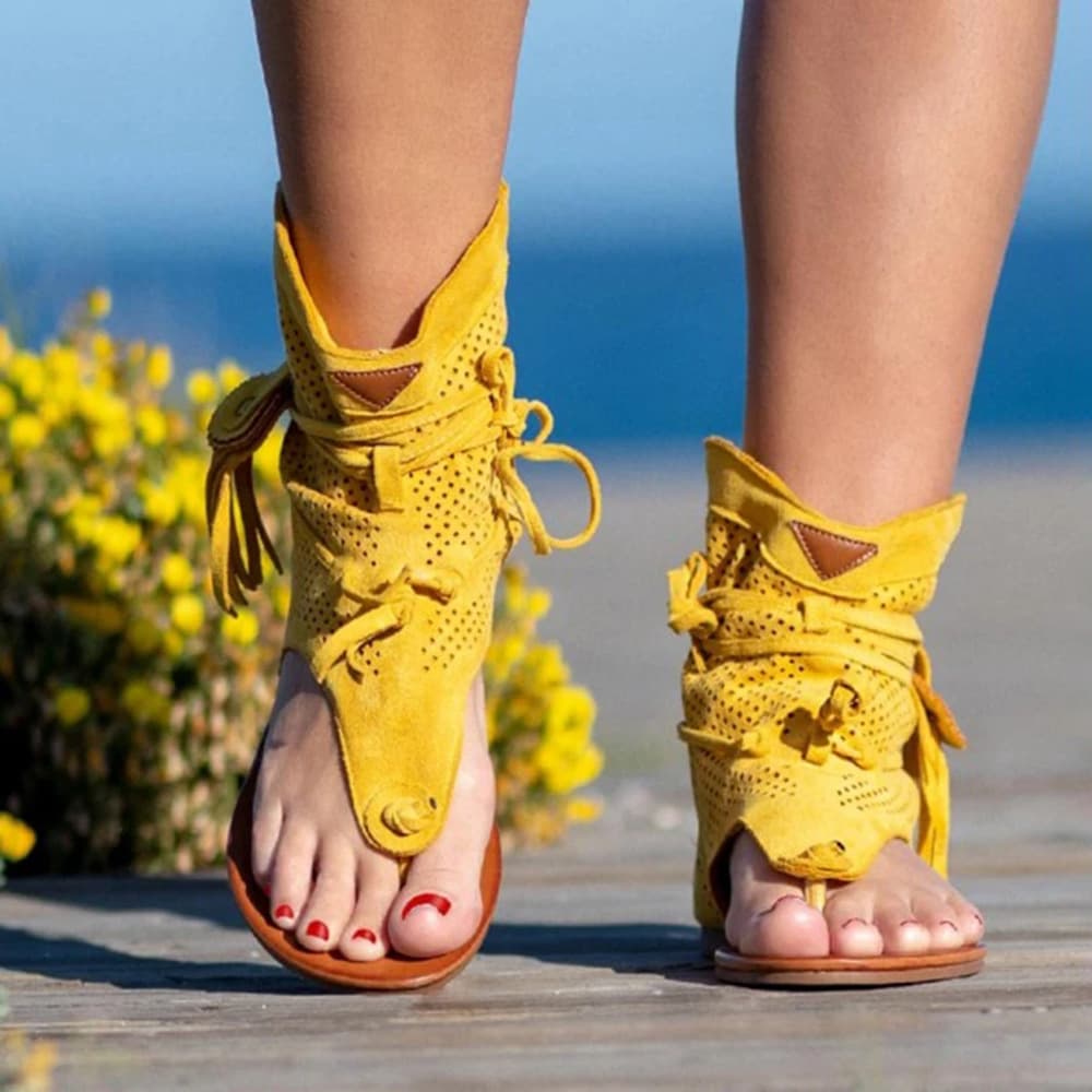 European and American Style Fashion Fringe Toe Sandals for Summer and Autumn, Ethnic Casual Cross-Border Large Size 36-43 Women's Shoes