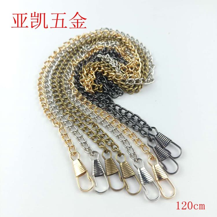 Luggage Hardware Accessories Thin Chain 120cm 18# Thin Iron Chain with Bead Ball Buckle