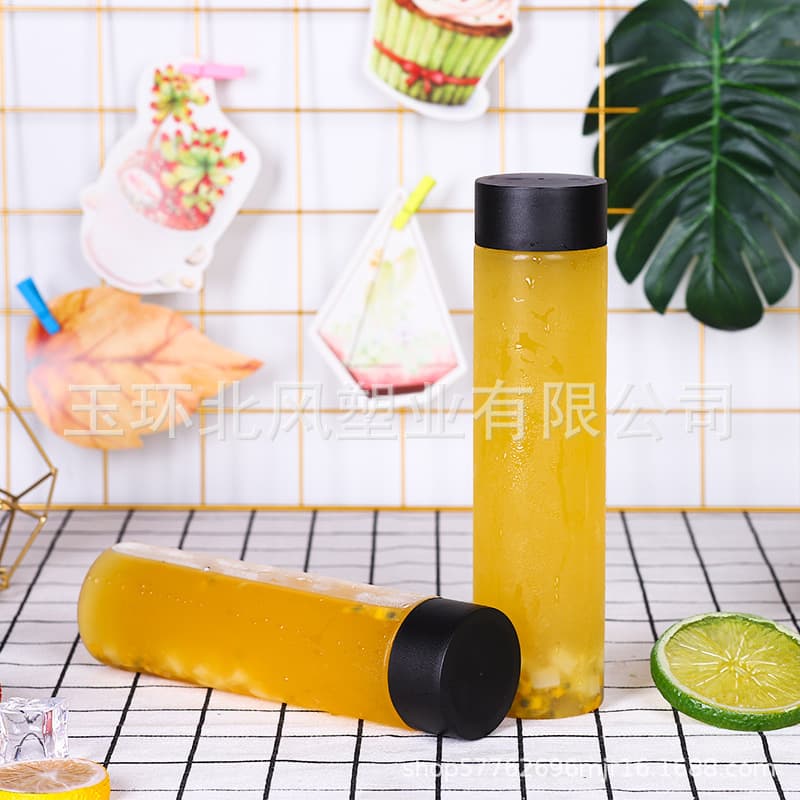 500ml Disposable Milk Tea Cup with Lid 400ml PET Plastic Bottle 600ml Cold Brew Tea Drink Palm Cup