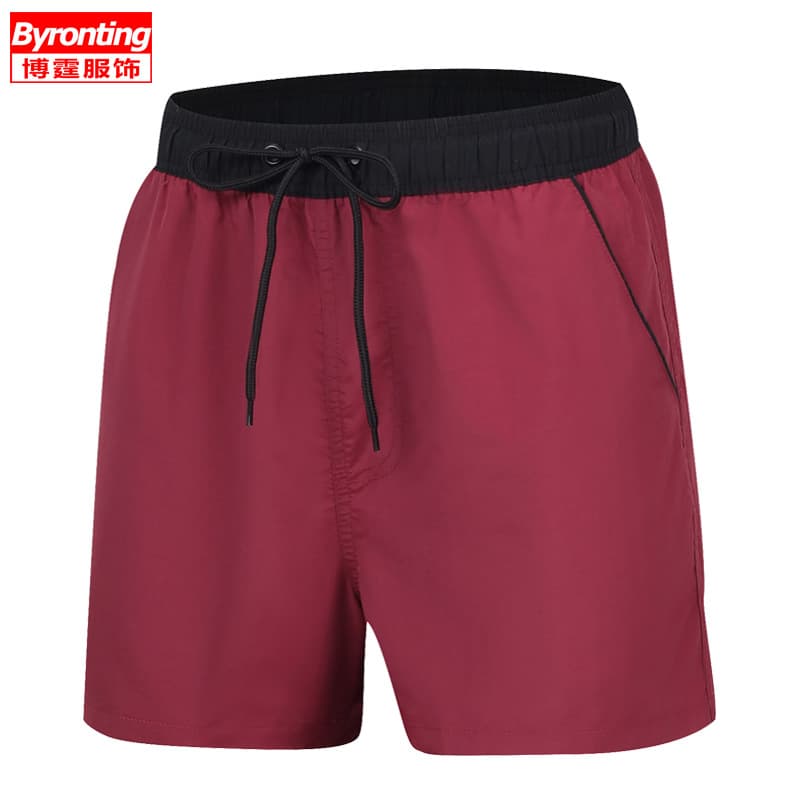 Men's Solid Color Beach Shorts, Ultra-Short Swim Trunks with Mesh Lining, Flat Front European and American Beach Shorts