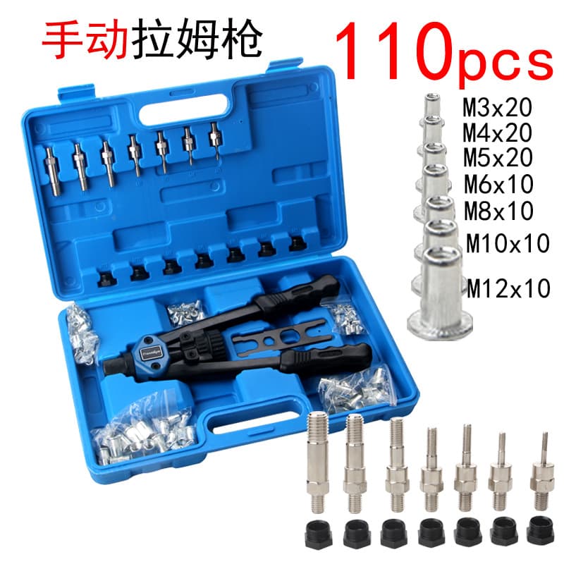 10pc Manual Rivet Gun/Rivet Gun Nut Tool M3-M8 Threaded Nut Rivet Gun Rivet Kit