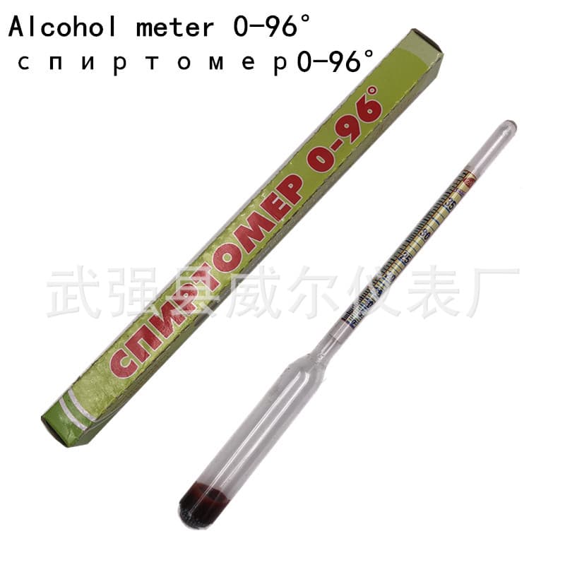 Wholesale Export Glass Alcoholometer, White Spirit Hydrometer, Alcohol Concentration Meter, Russian Alcohol Meter 0-96°