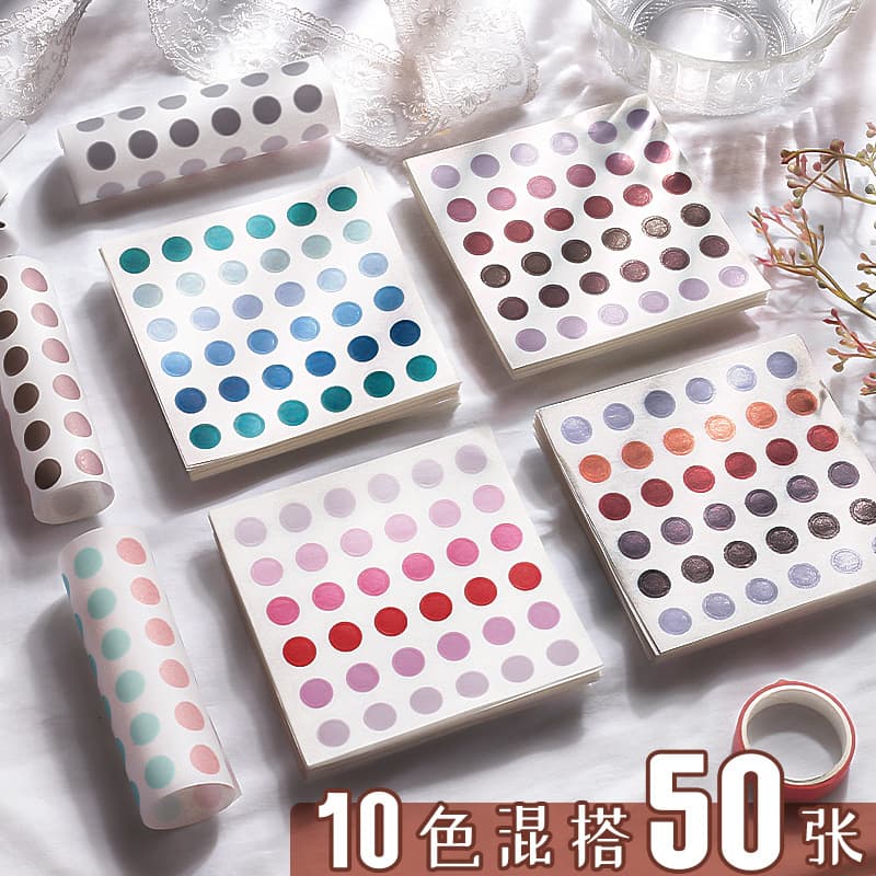 Polka Dot Decorative Small Pattern DIY Handbook Material Cute Heart Paper Labels Girl's Heart Internet Celebrity Stickers