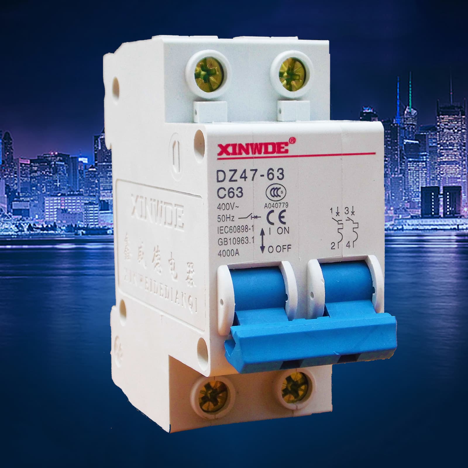 XINWDE Circuit Breaker DZ47-63 C45 Household Air Switch 2P 32A Circuit Breaker Factory